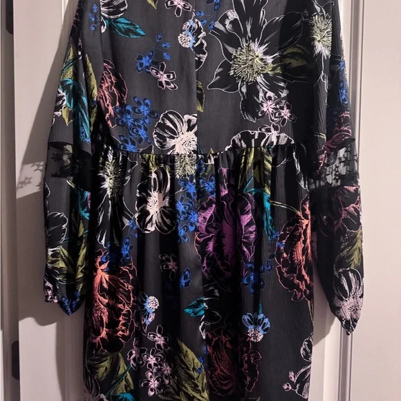 Guess Pink and Black A-line Dress with Mock Neck - Picture 4 of 4